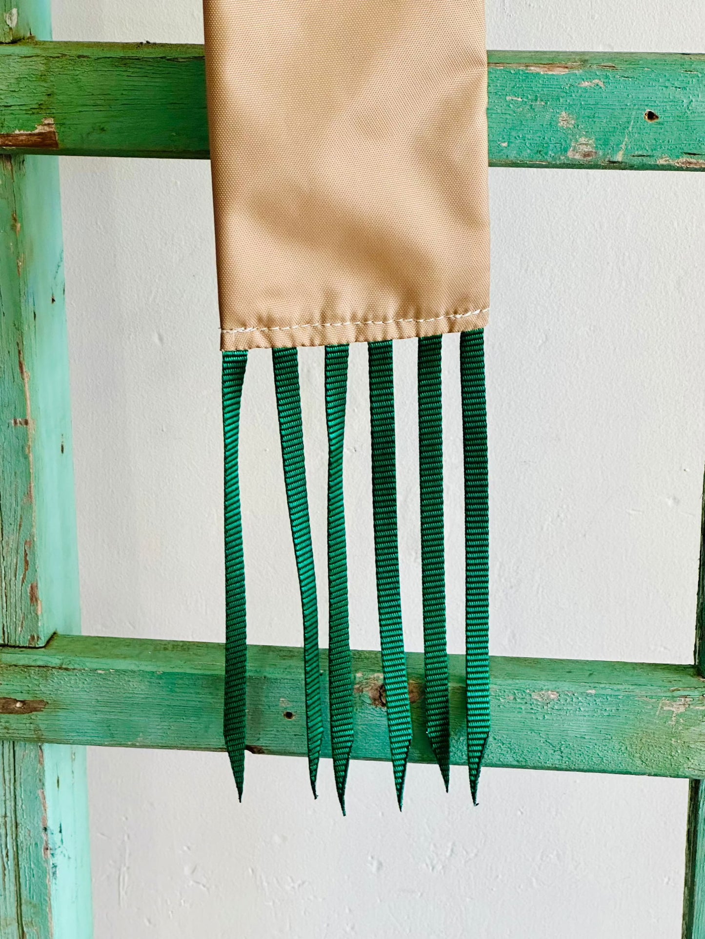 Tan Tail Bag With Green Whippers // Regular - Dustybutts Australia