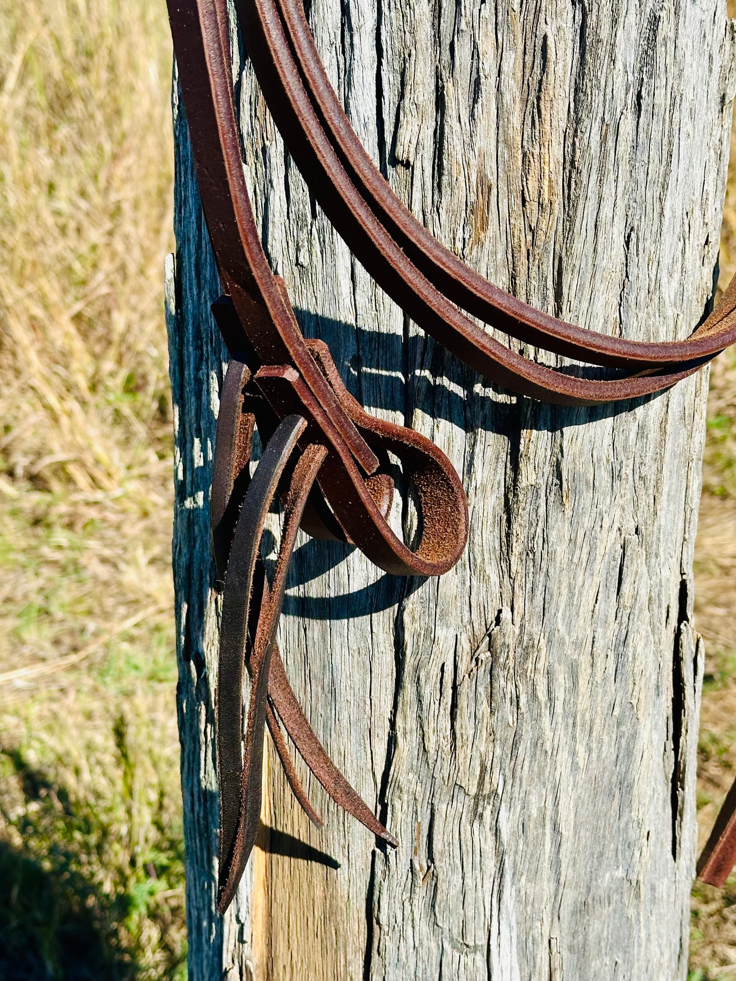 Dustybutts 5/8” Oiled Harness Leather Split Reins // SECONDS