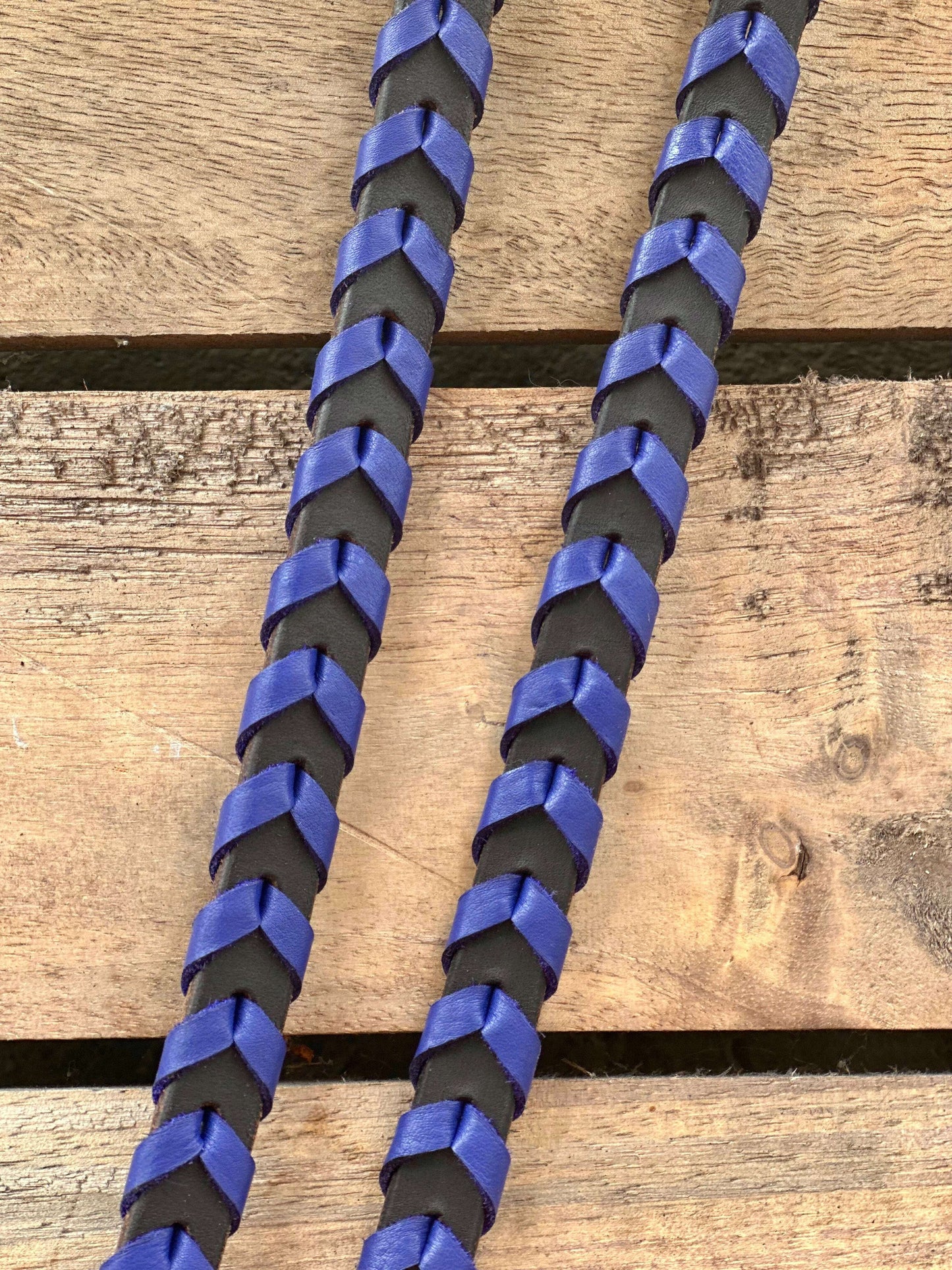 dustybutts-harness-leather-laced-barrel-racing-reins-purple-blue-reins---dustybutts-australia-35929641