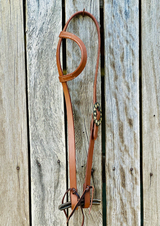 Oiled Harness Single Ear Bridle With Black Jack Buckle