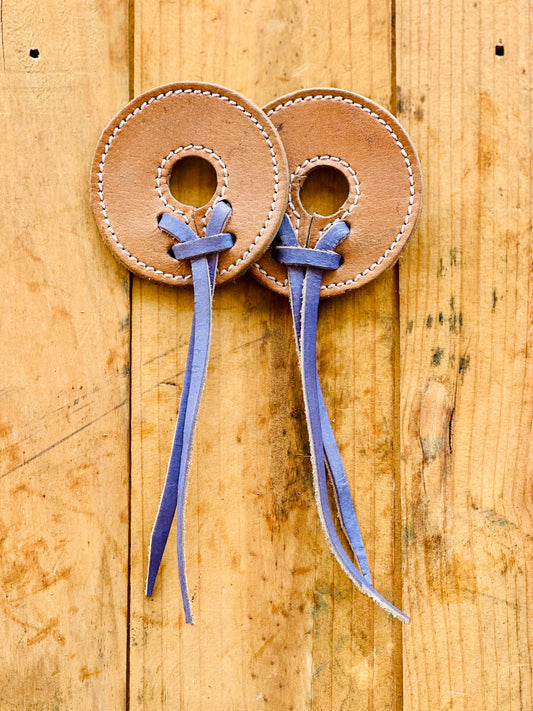 Dustybutts Leather Bit Guards - Purple Lacing