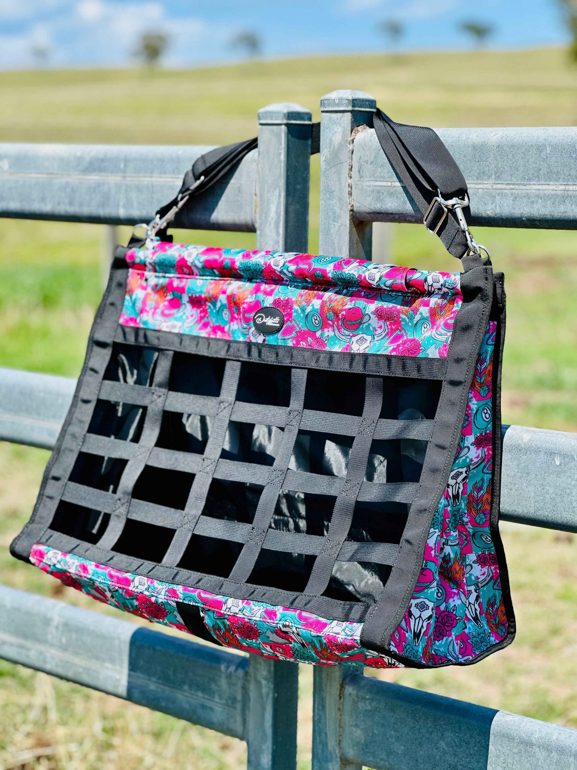 Dustybutts Top Load Hay Bag- Neon Rodeo