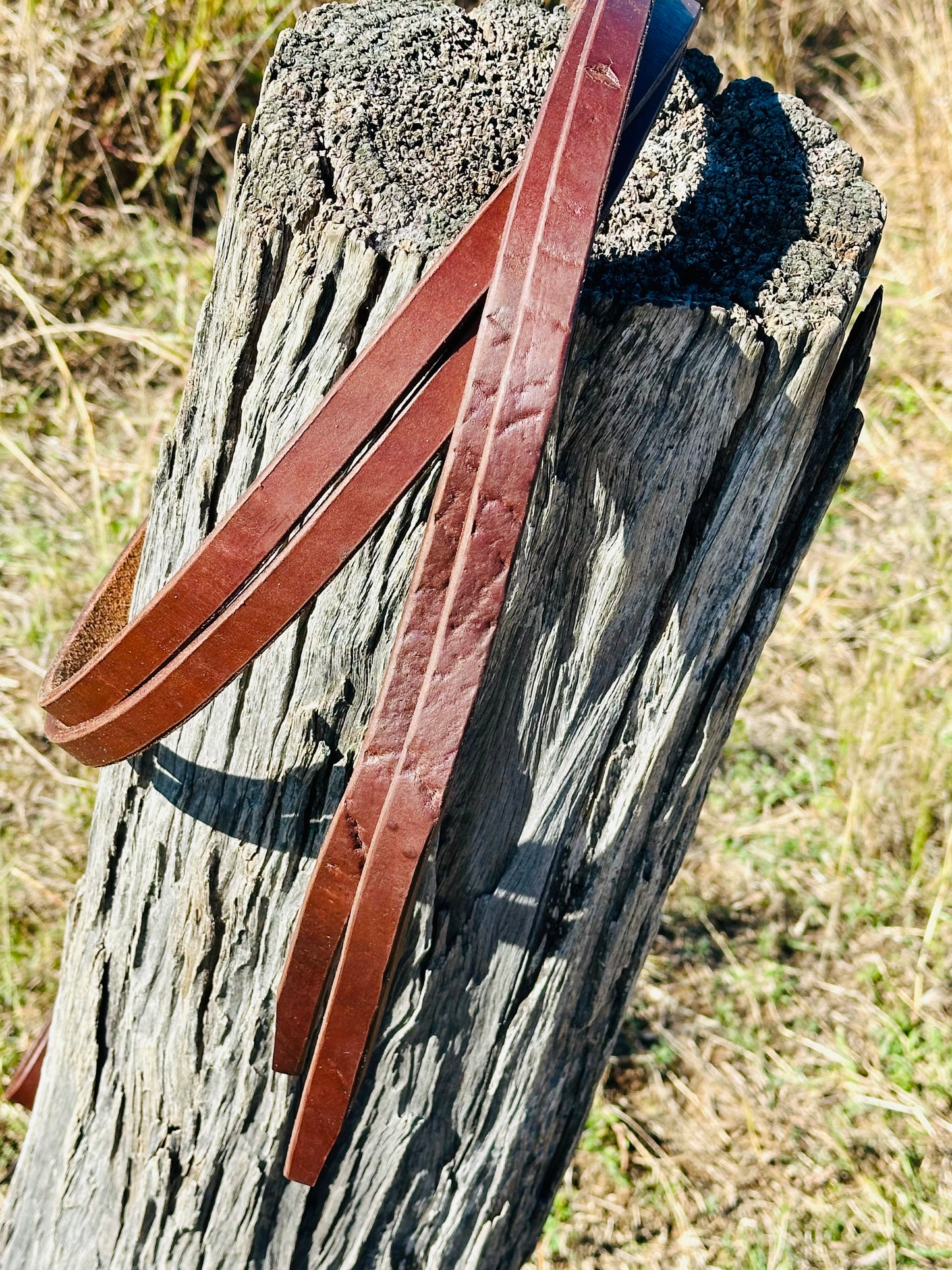 Dustybutts 5/8” Oiled Harness Leather Split Reins // SECONDS