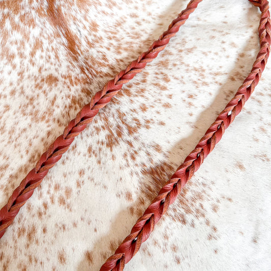 Dustybutts Twisted Bloodknot Barrel / Roping Reins - Brown