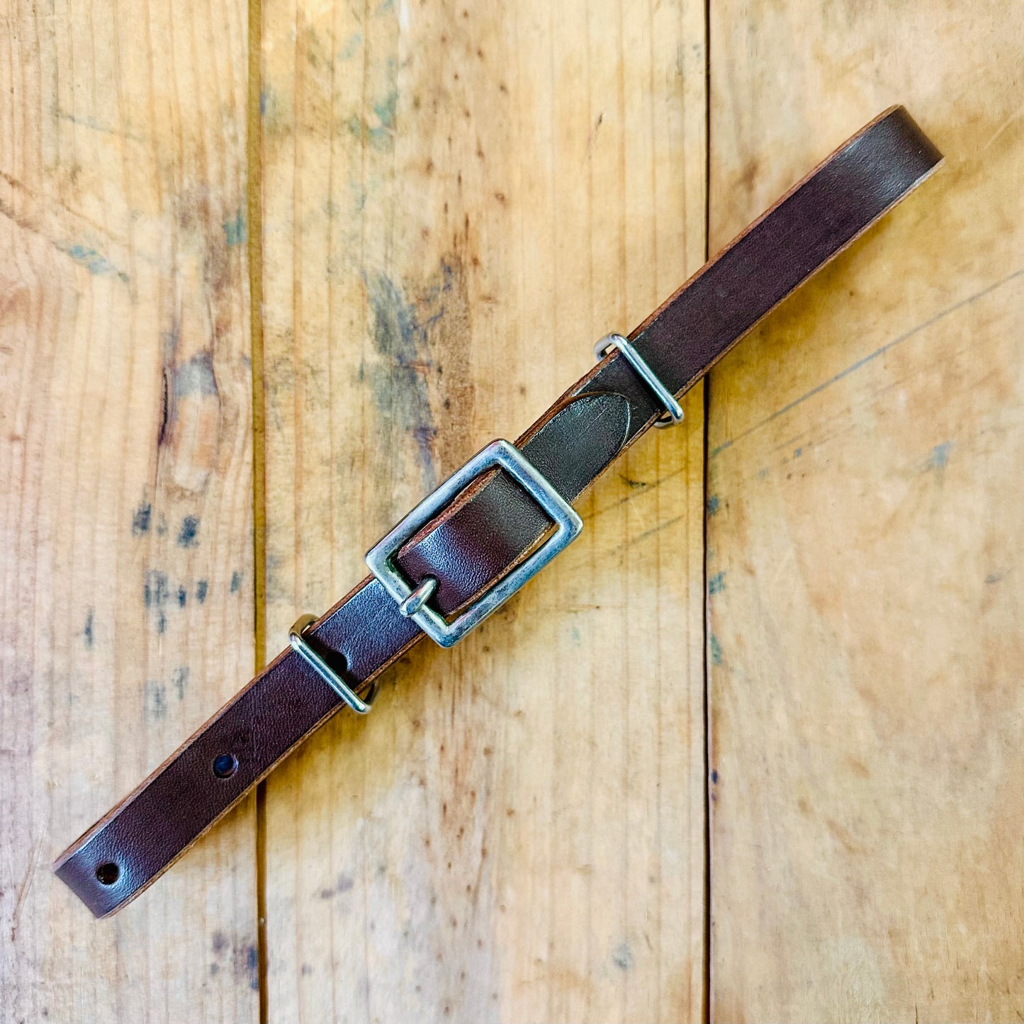Oiled Leather Curb Strap // Dark Brown