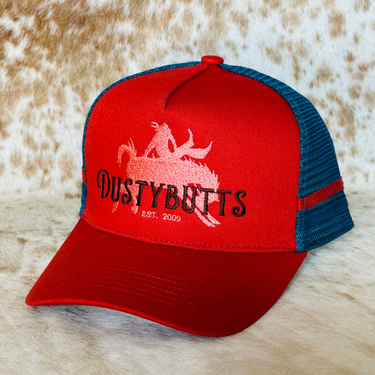 Dustybutts Trucker Cap // Red & Blue