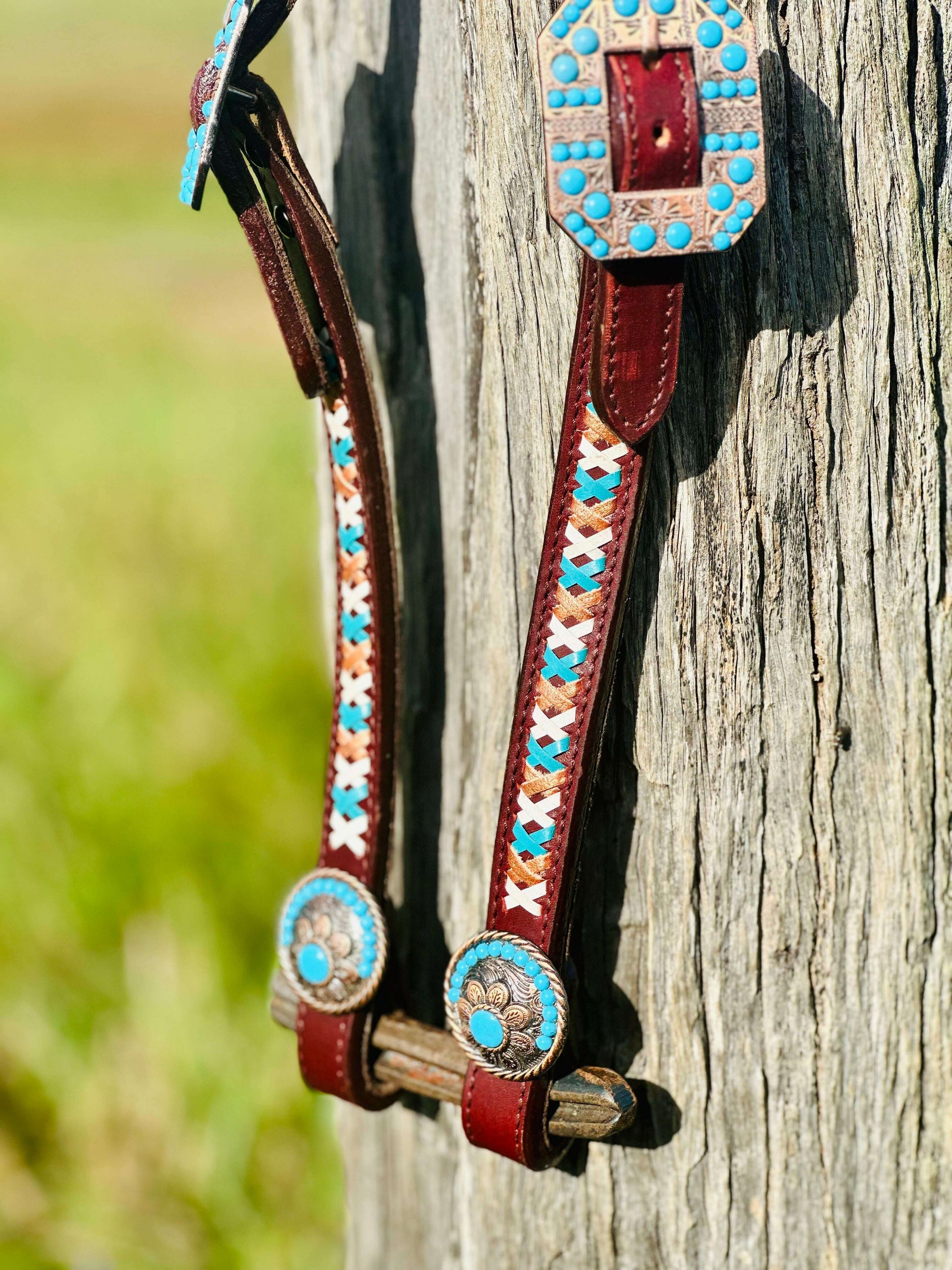 leather-one-eared-bridle-with-cross-stitch-design-bridles---dustybutts-australia-35929639