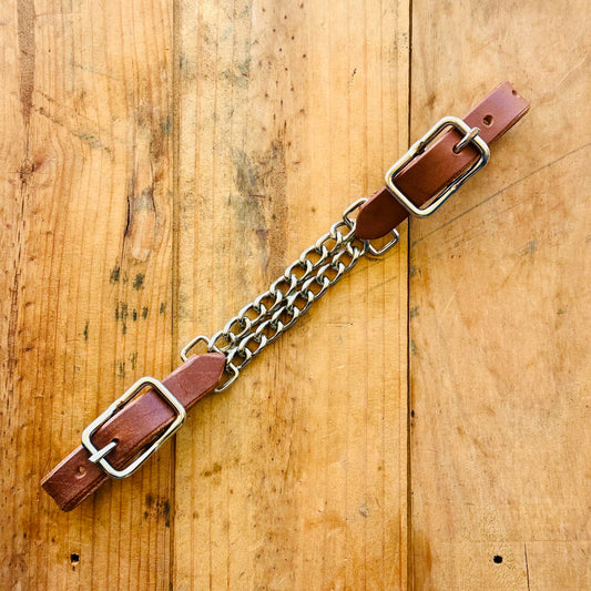 Harness Leather Adjustable Double Chain Curb