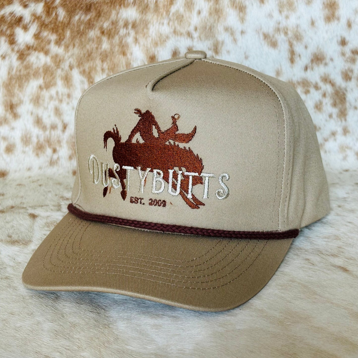 Dustybutts 5 Panel Rope Snapback Cap // Tan