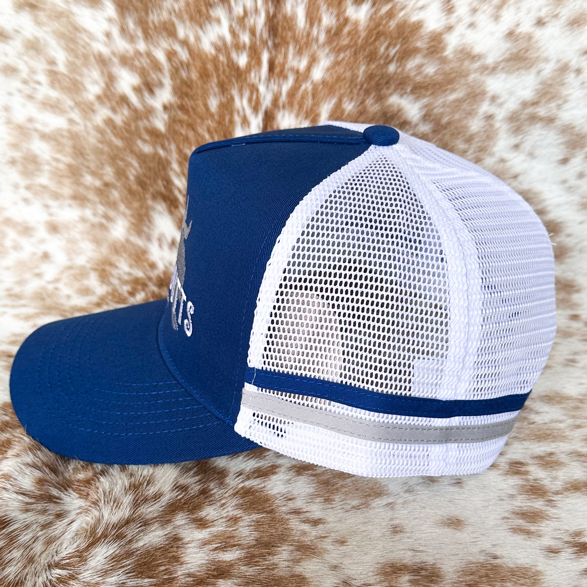 Dustybutts Trucker Cap // White & Royal Blue