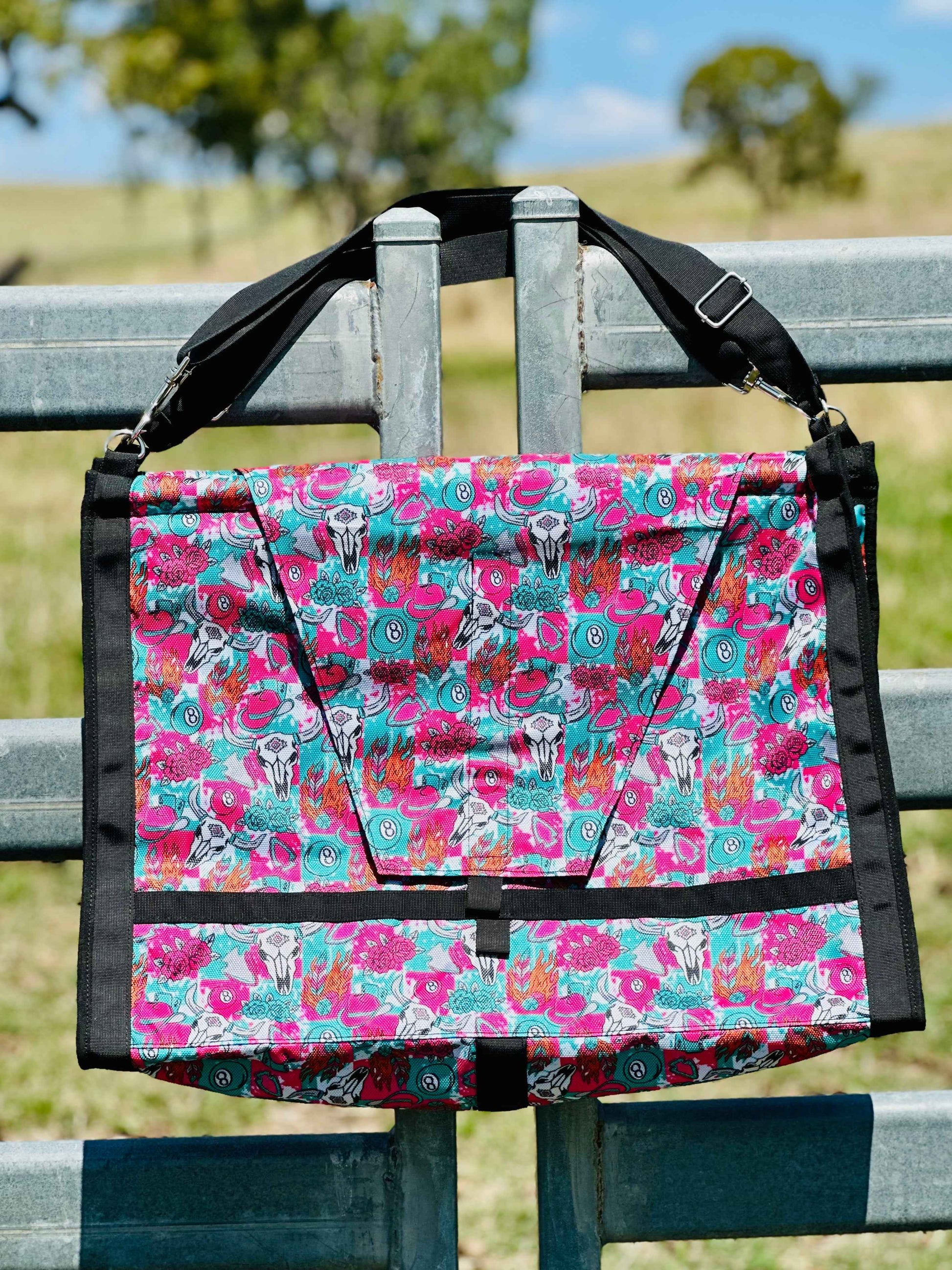 Dustybutts Top Load Hay Bag- Neon Rodeo