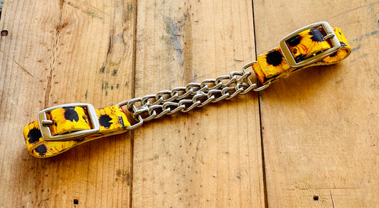 Nylon Flat Double Chain Curb Strap // Sunflowers