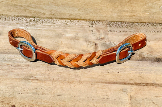 Dustybutts Harness Leather Braided Curb Strap