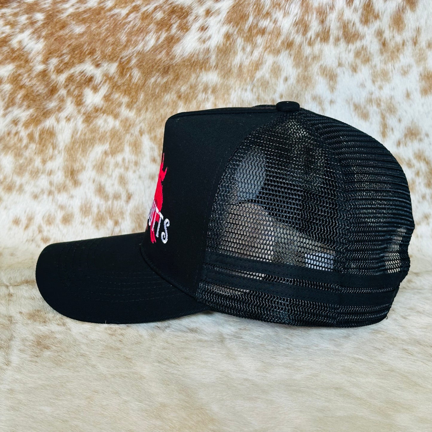 Dustybutts Trucker Cap // Black & Hot Pink