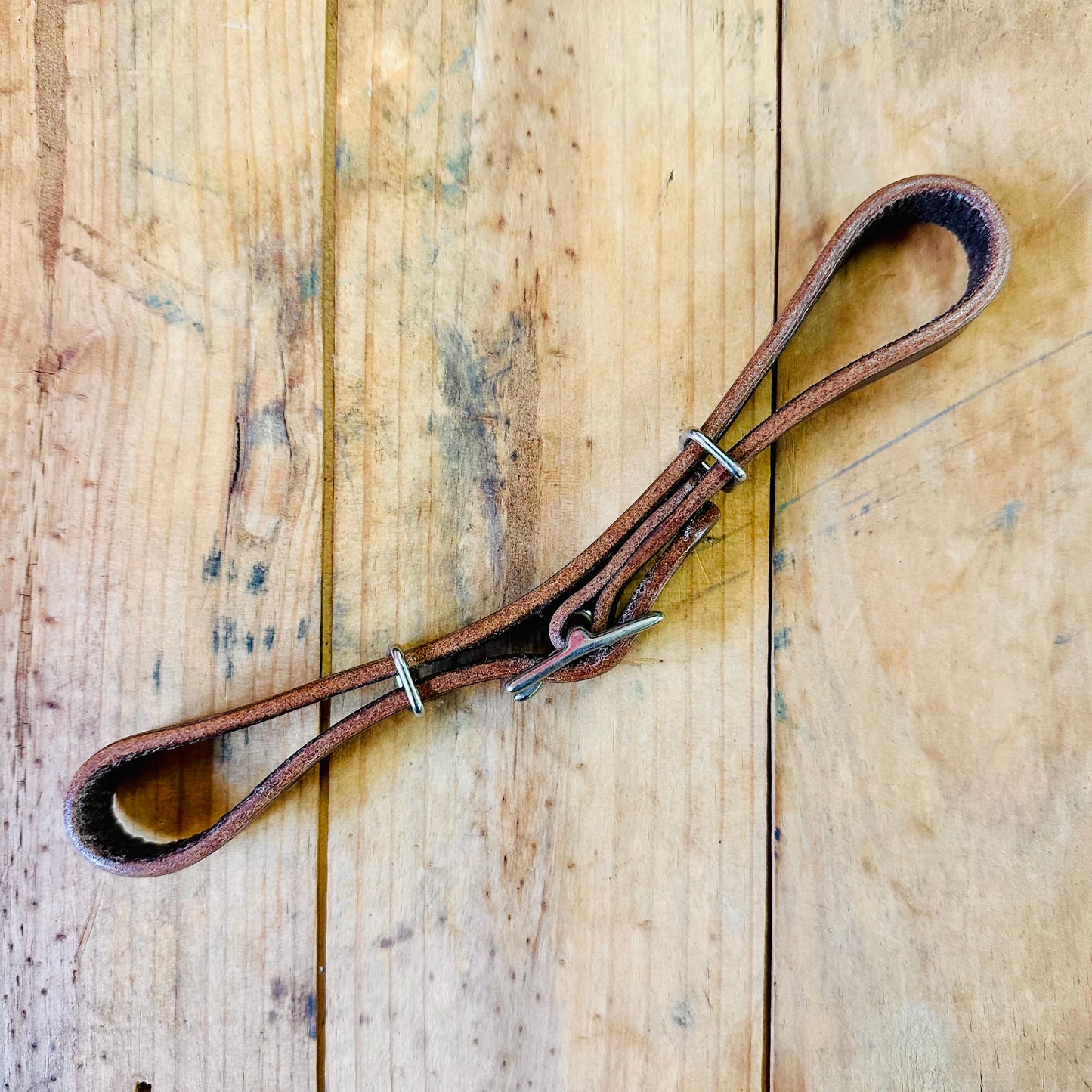 Oiled Leather Curb Strap // Dark Brown