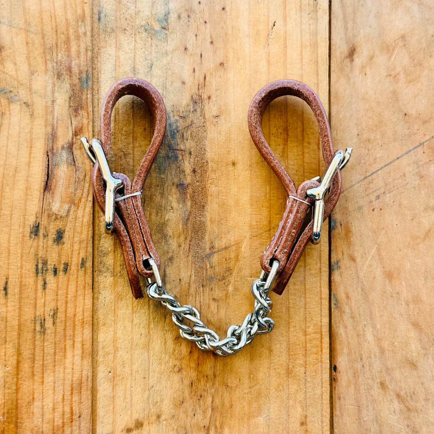 Harness Leather Adjustable Double Chain Curb