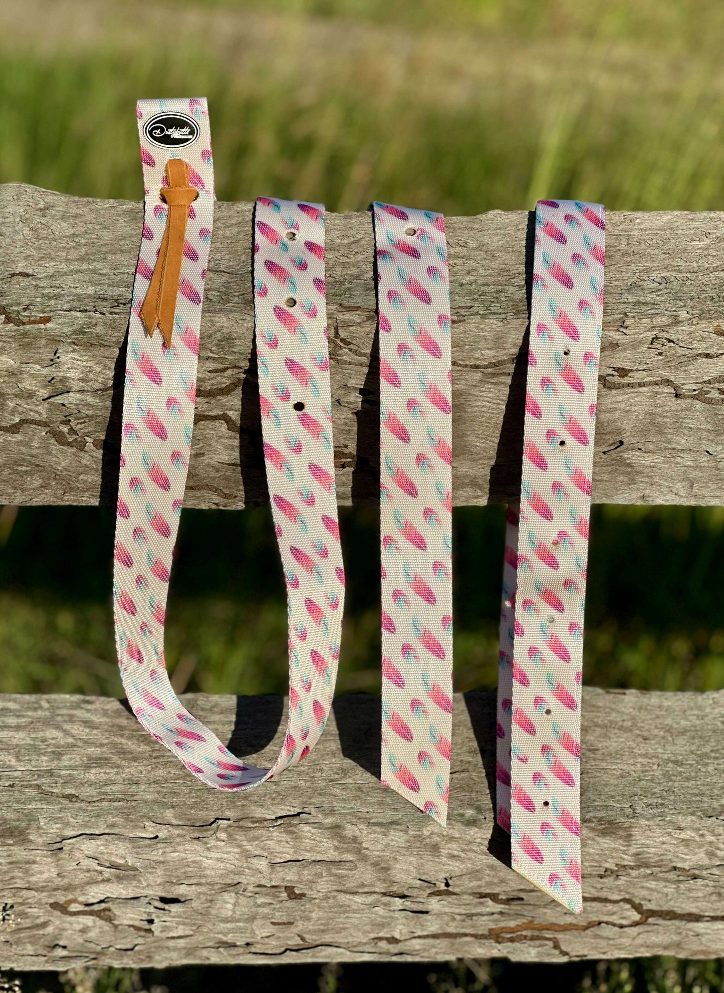 dustybutts-nylon-tie-strap-and-off-billet-set---boho-feathers-latigos---dustybutts-australia-35929384