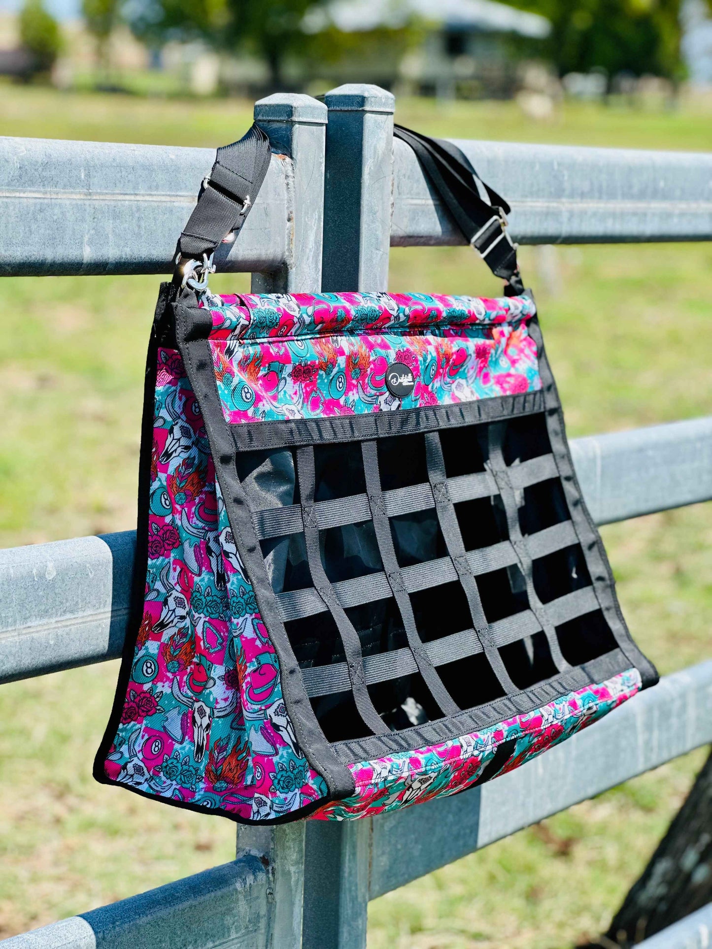 Dustybutts Top Load Hay Bag- Neon Rodeo