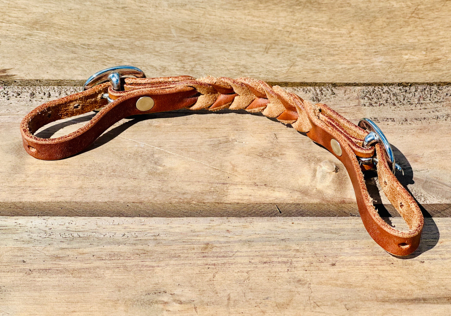 Dustybutts Harness Leather Braided Curb Strap