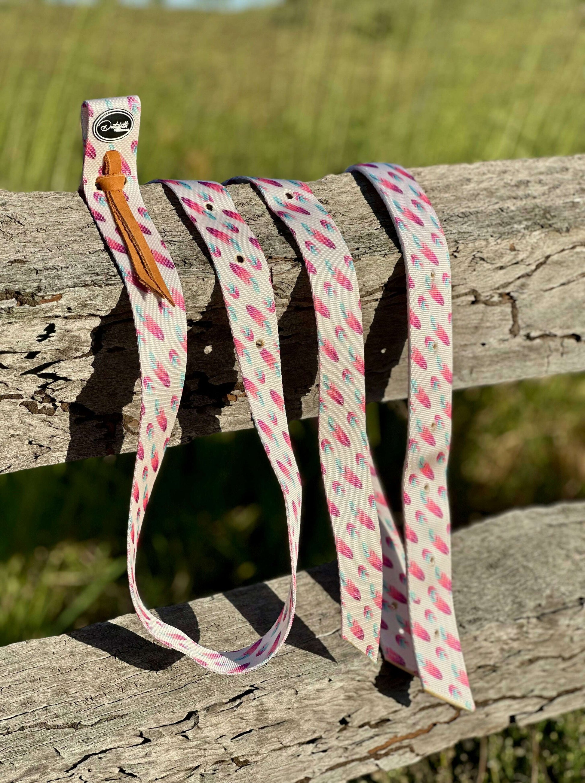 dustybutts-nylon-tie-strap-and-off-billet-set---boho-feathers-latigos---dustybutts-australia-35929385