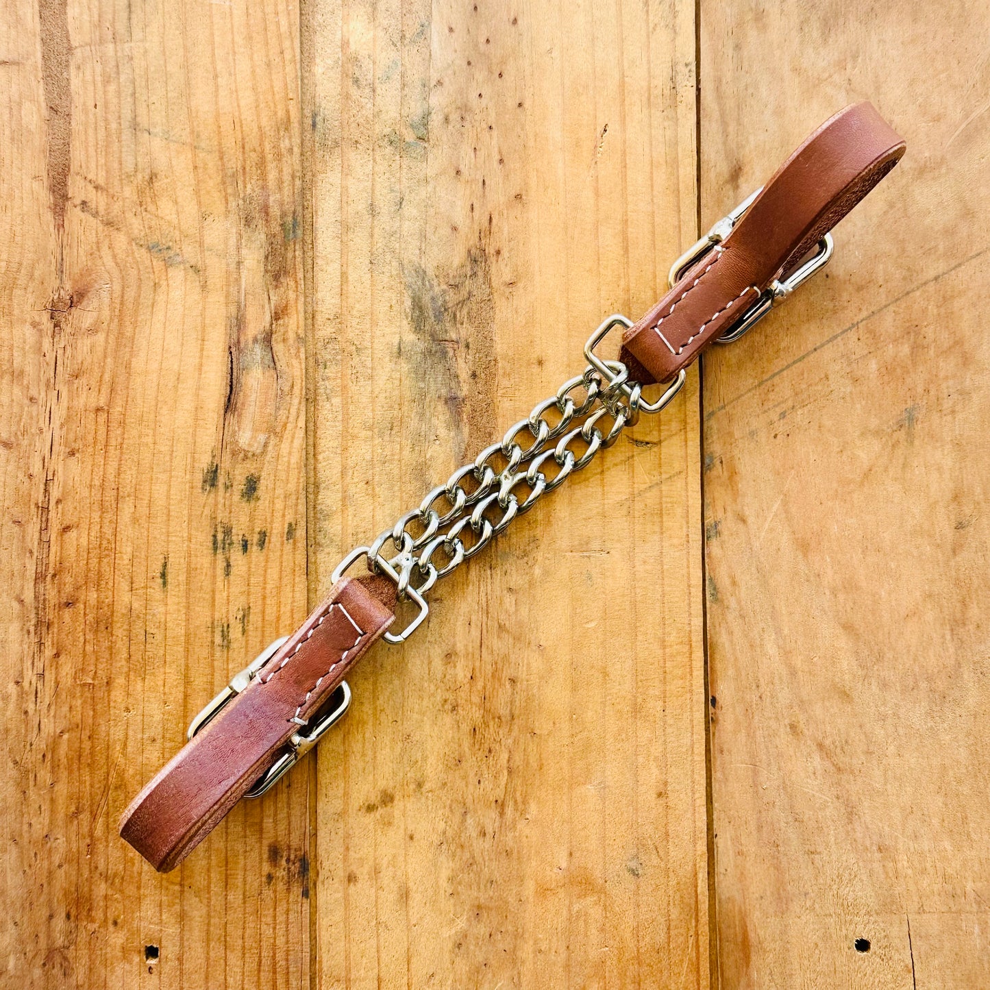 Harness Leather Adjustable Double Chain Curb