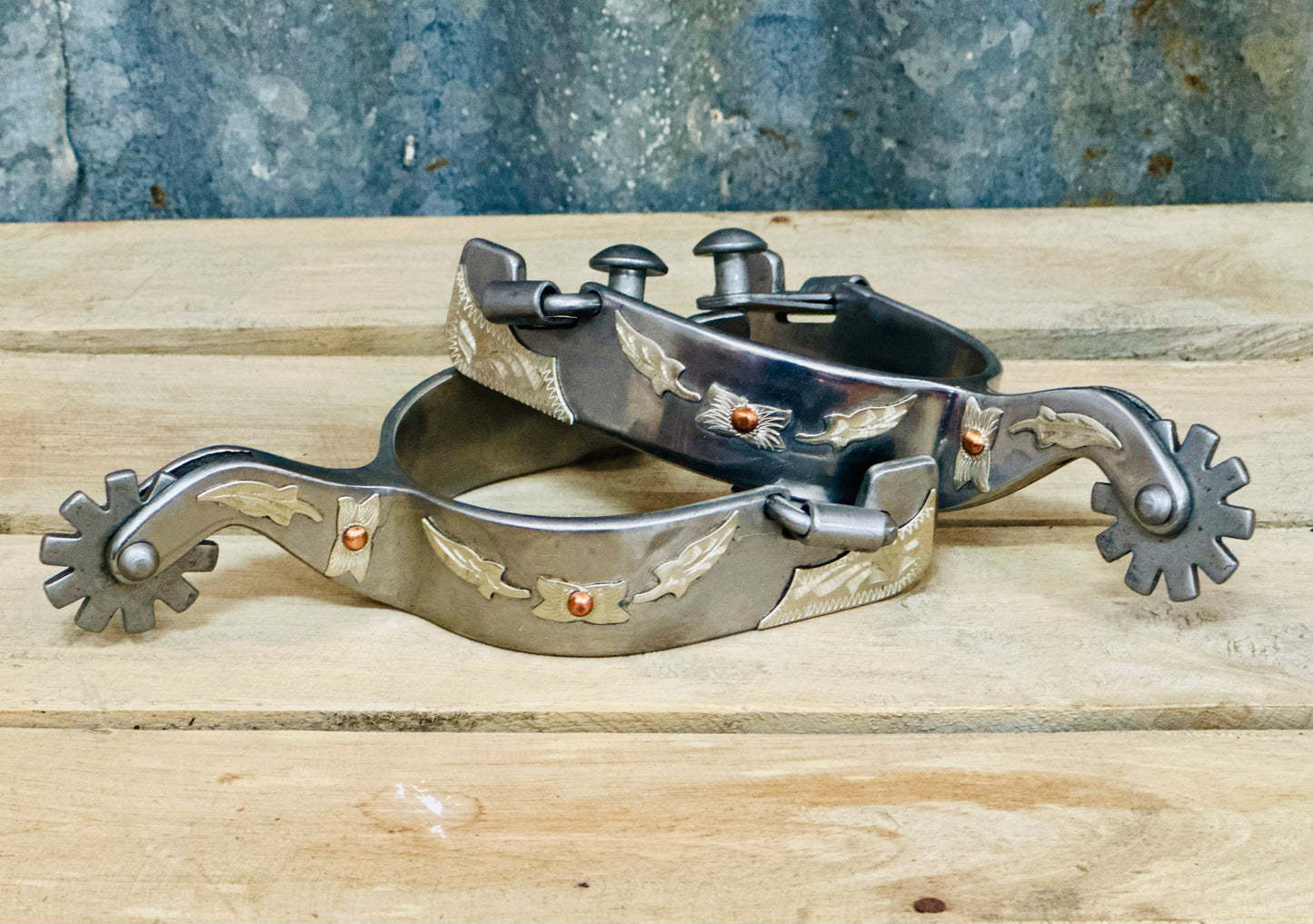 Stainless Steel Spur with Gold Leaf Overlay