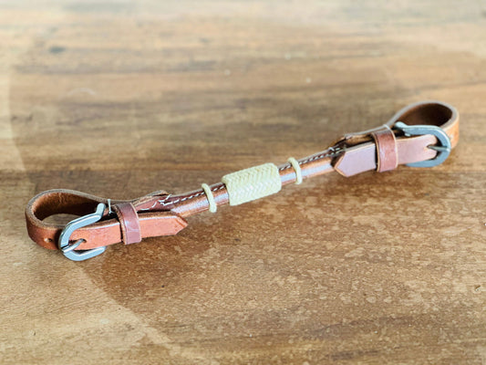 Argentina Cow Leather Rolled Curb Strap with Rawhide - Harness - Dustybutts Australia