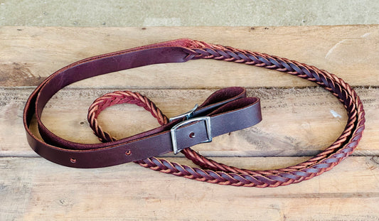 Argentine Leather Plaited Barrel Racing / Roping Reins