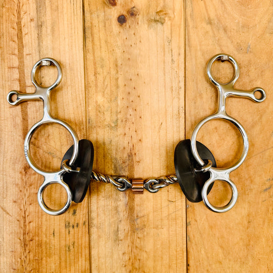 Dustybutts “Dodge” Three Piece Twisted Gag Bit With Cricket