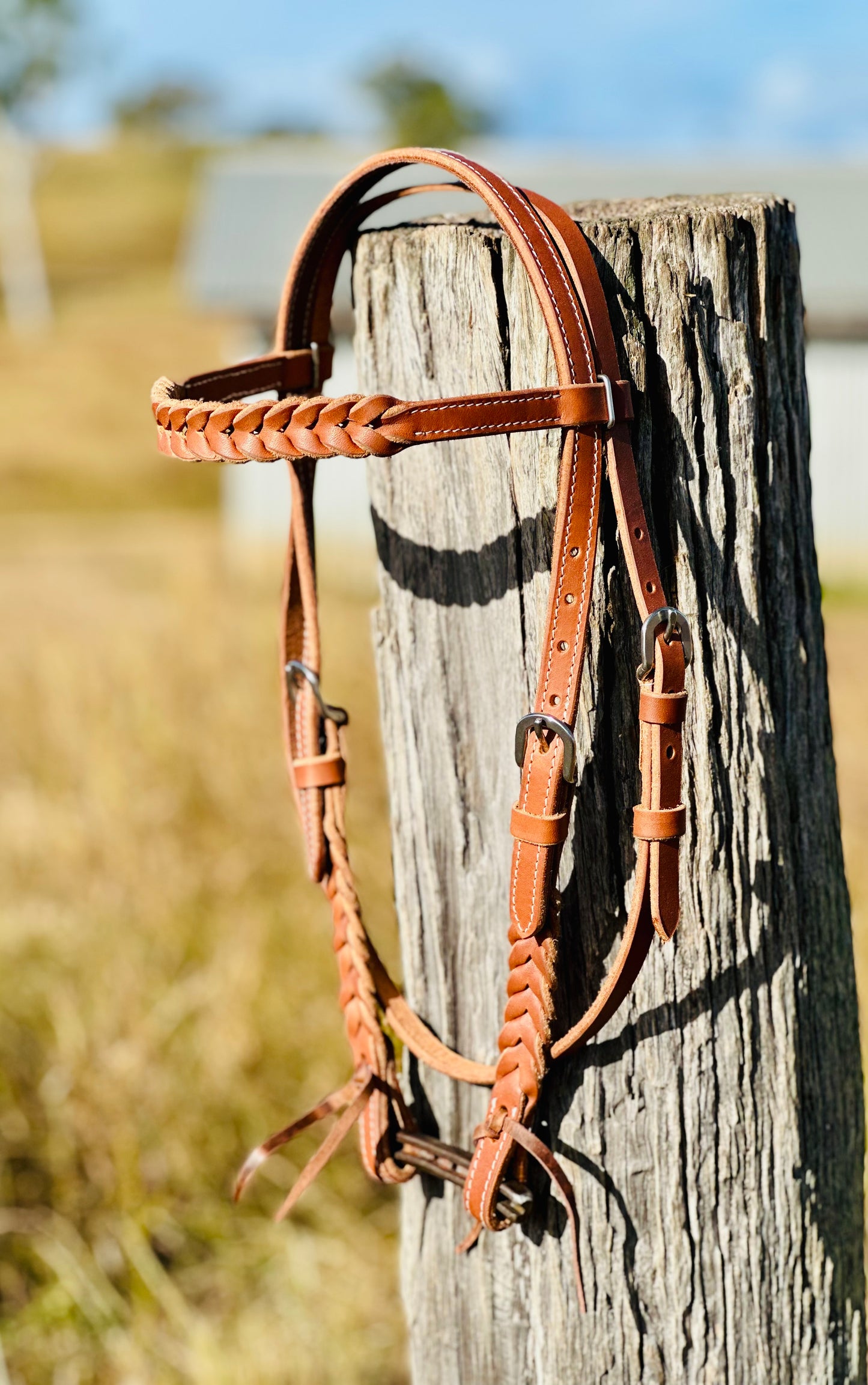 Dustybutts Braided Browband Bridle // Medium Oil