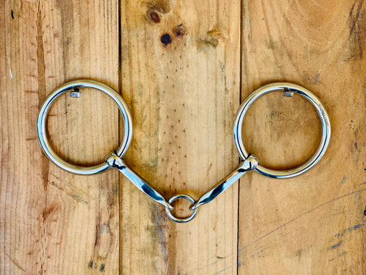 Dustybutts Weighted Loose Ring Square Snaffle Bit With Lifesaver
