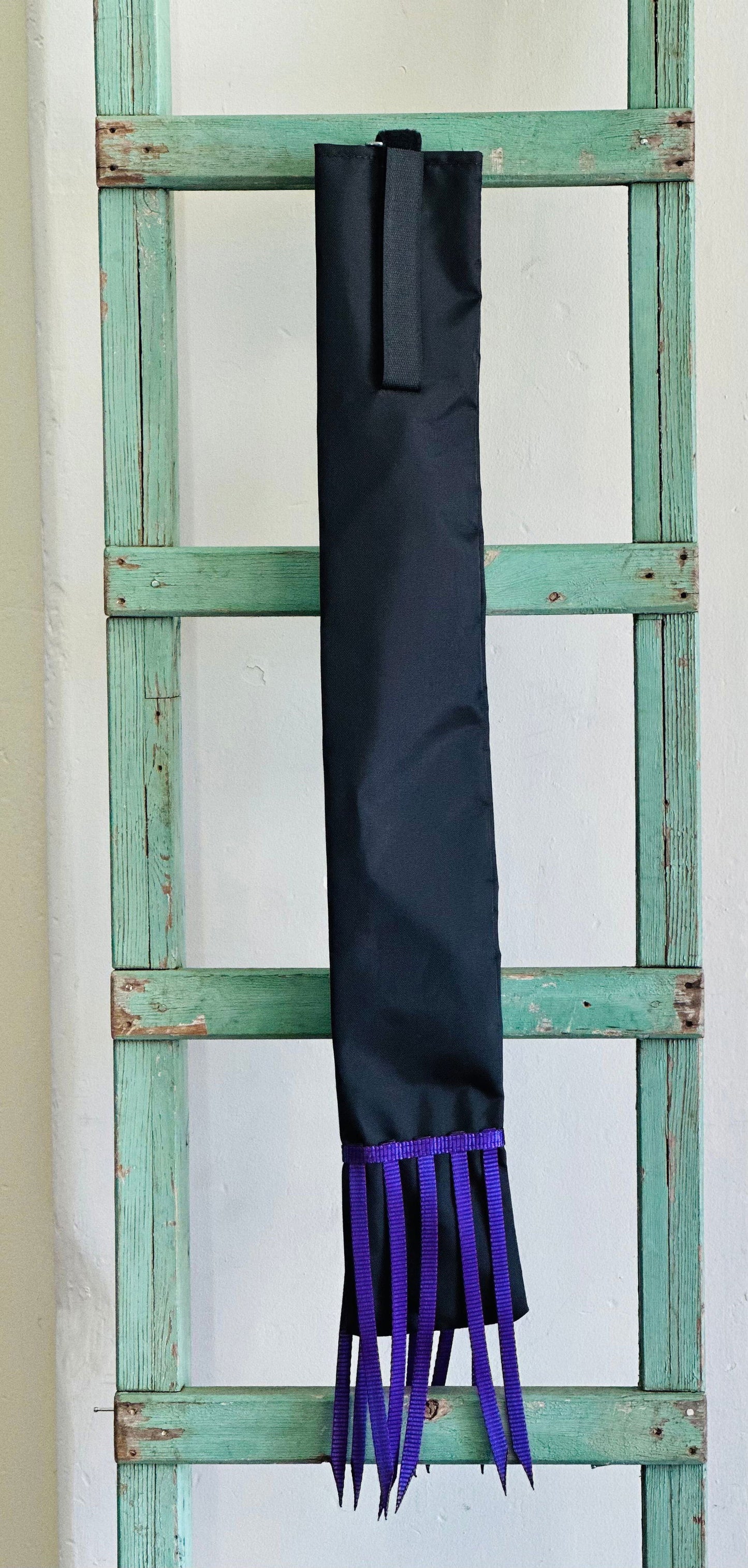 Black Tail Bag With Purple Whippers // Long - Dustybutts Australia