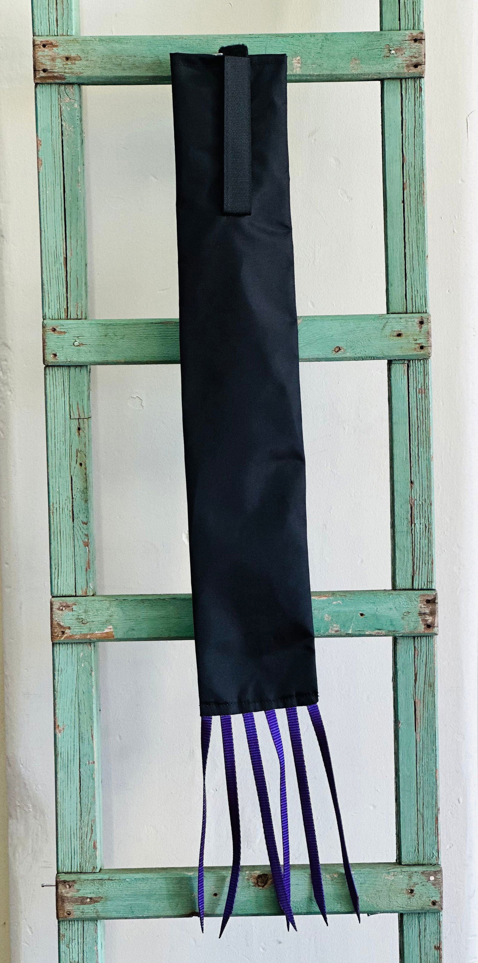 Black Tail Bag With Purple Whippers // Regular - Dustybutts Australia