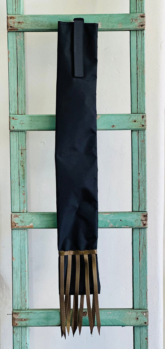 Black Tail Bag With Tan Whippers // Long - Dustybutts Australia