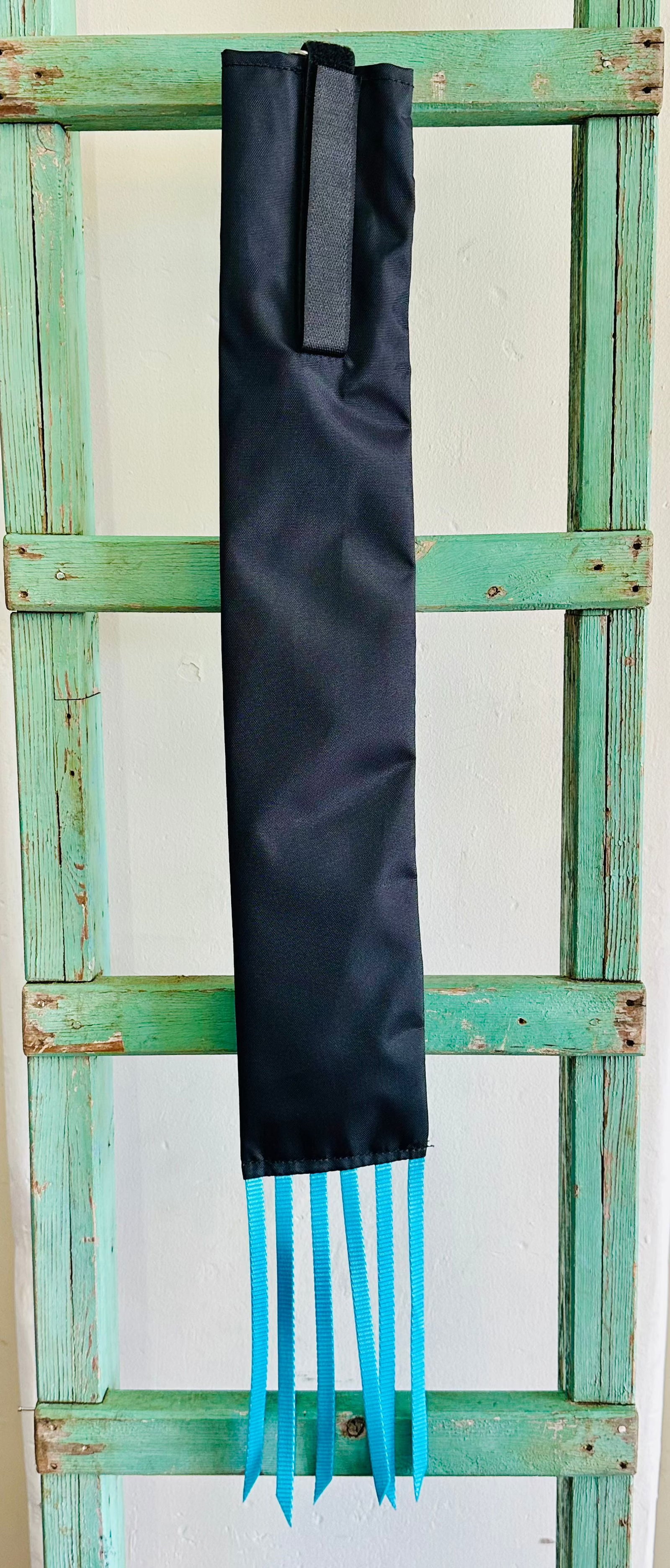 Black Tail Bag With Turquoise Whippers // Regular - Dustybutts Australia