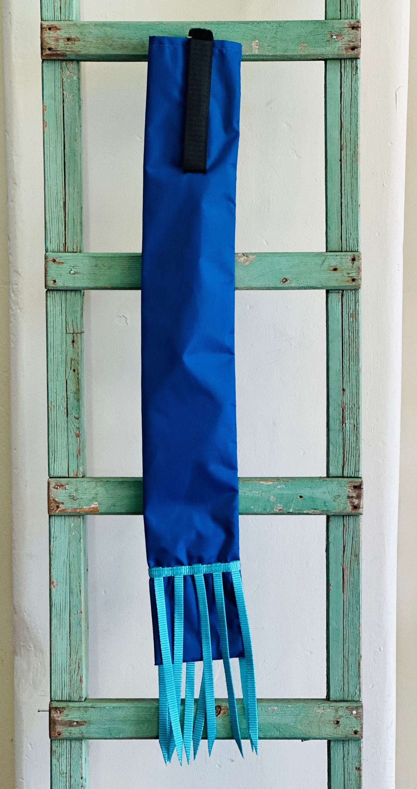 Blue Tail Bag With Turquoise Whippers // Long - Dustybutts Australia