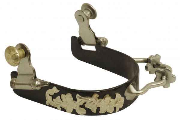 Bumper Spurs With Rowels & Silver Overlay - Dustybutts Australia