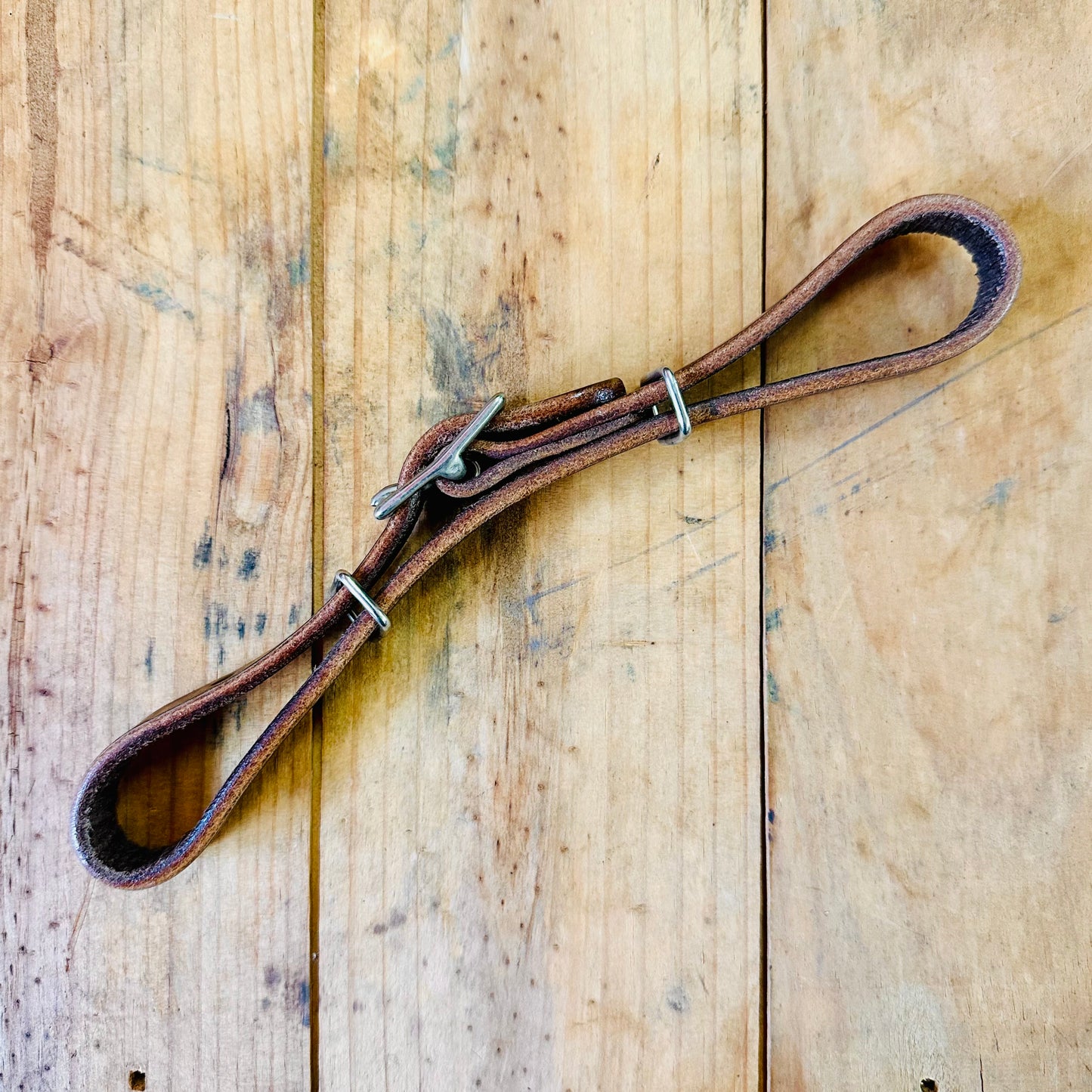 Oiled Leather Curb Strap // Dark Brown