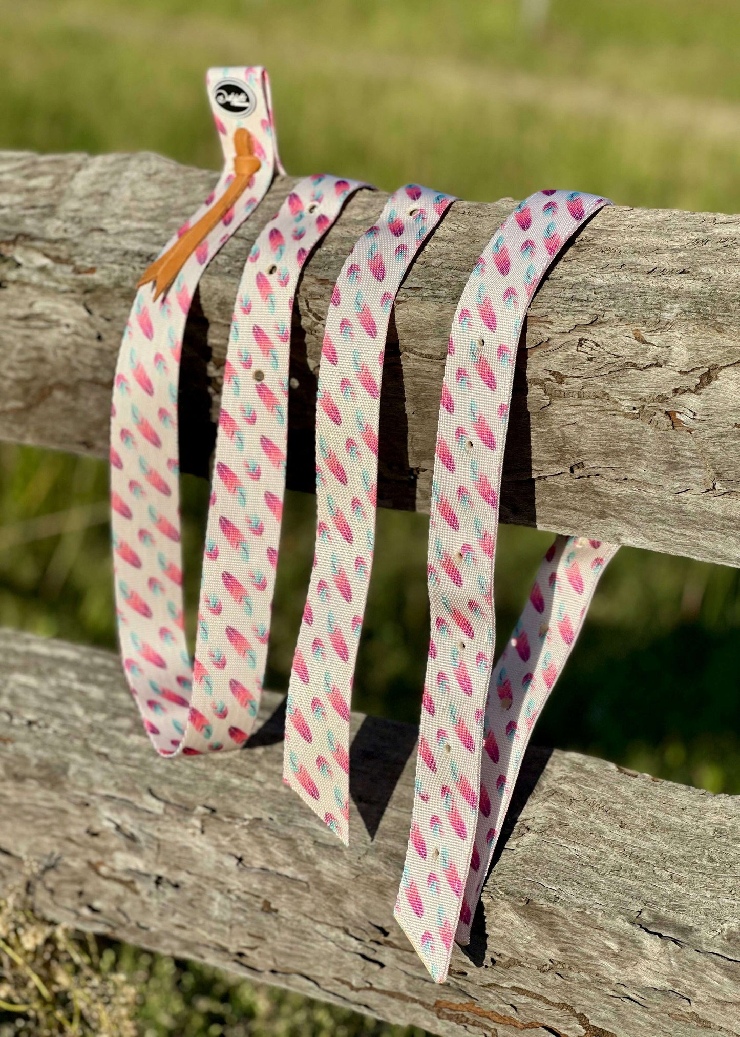 dustybutts-nylon-tie-strap-and-off-billet-set---boho-feathers-latigos---dustybutts-australia-35929386