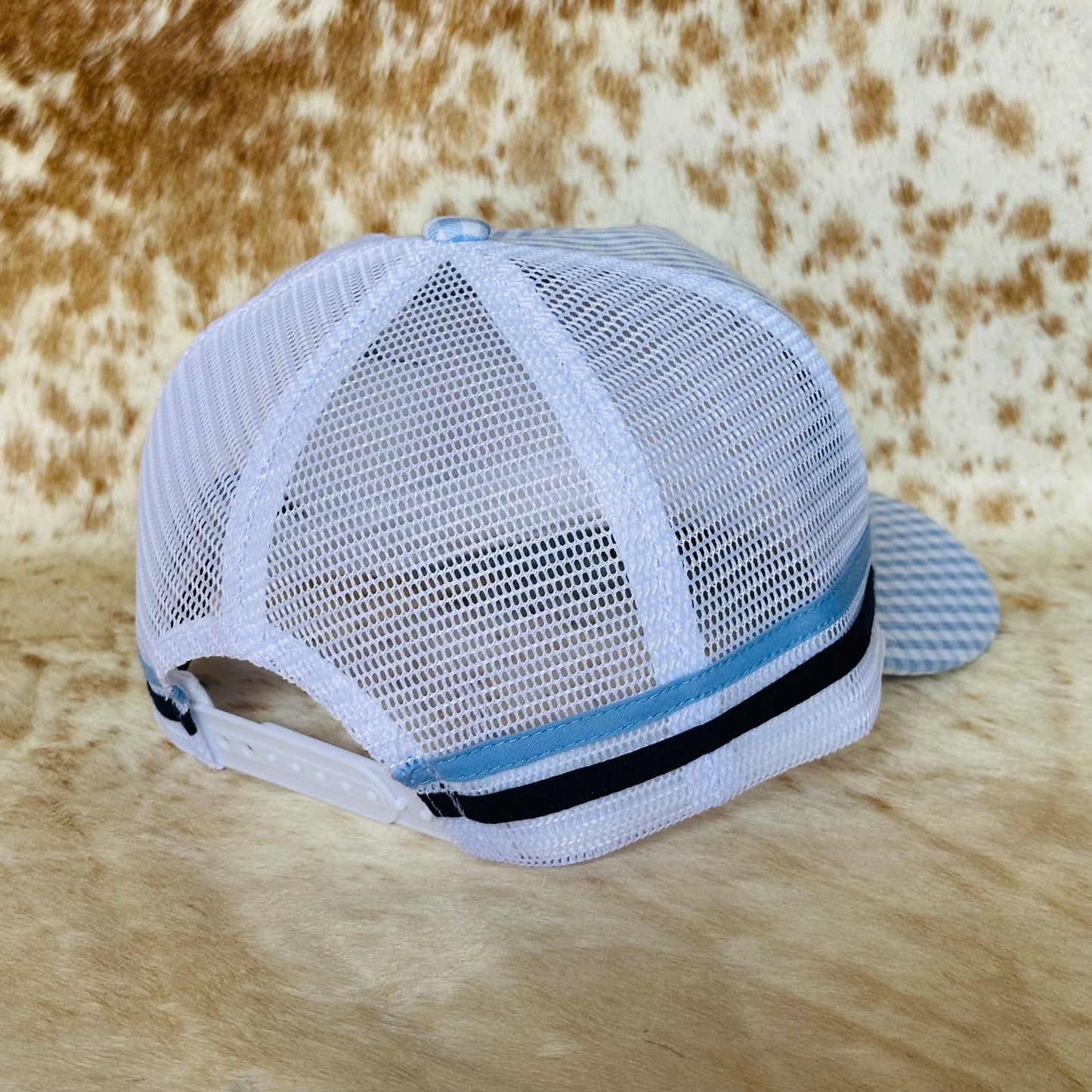 Dustybutts Trucker Cap // Blue Gingham