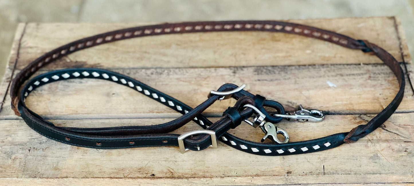 dustybutts-harness-leather-buckstitch-and-bloodknot-barrel-racing-reins---metallic-silver-reins---dustybutts-australia-35929659