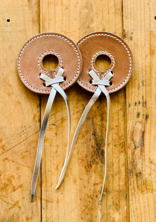 Dustybutts Leather Bit Guards - Silver Lacing