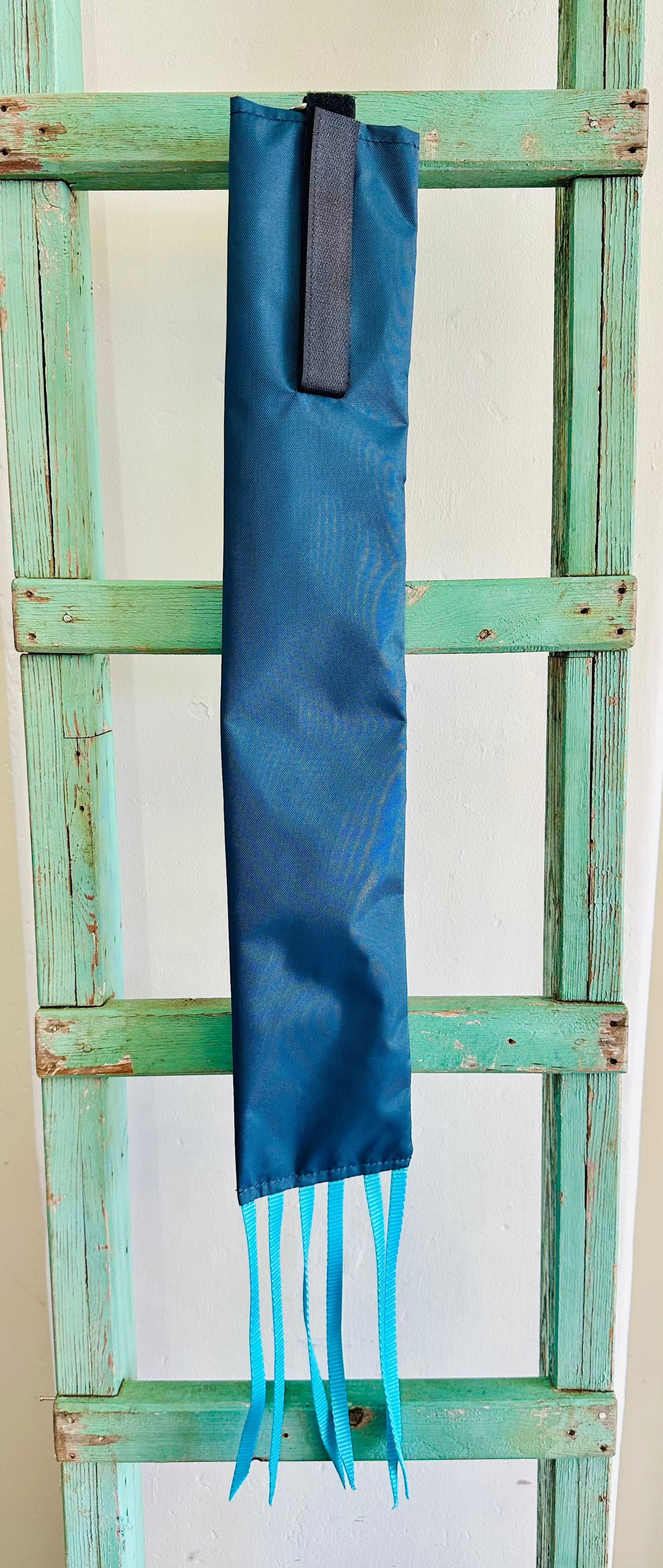 Dark Blue Tail Bag With Turquoise Whippers // Regular - Dustybutts Australia