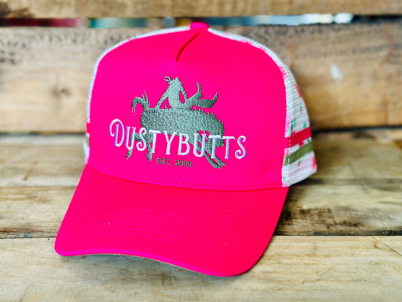 Dustybutts Trucker Cap // Hot Pink & Roses -  - Dustybutts Australia