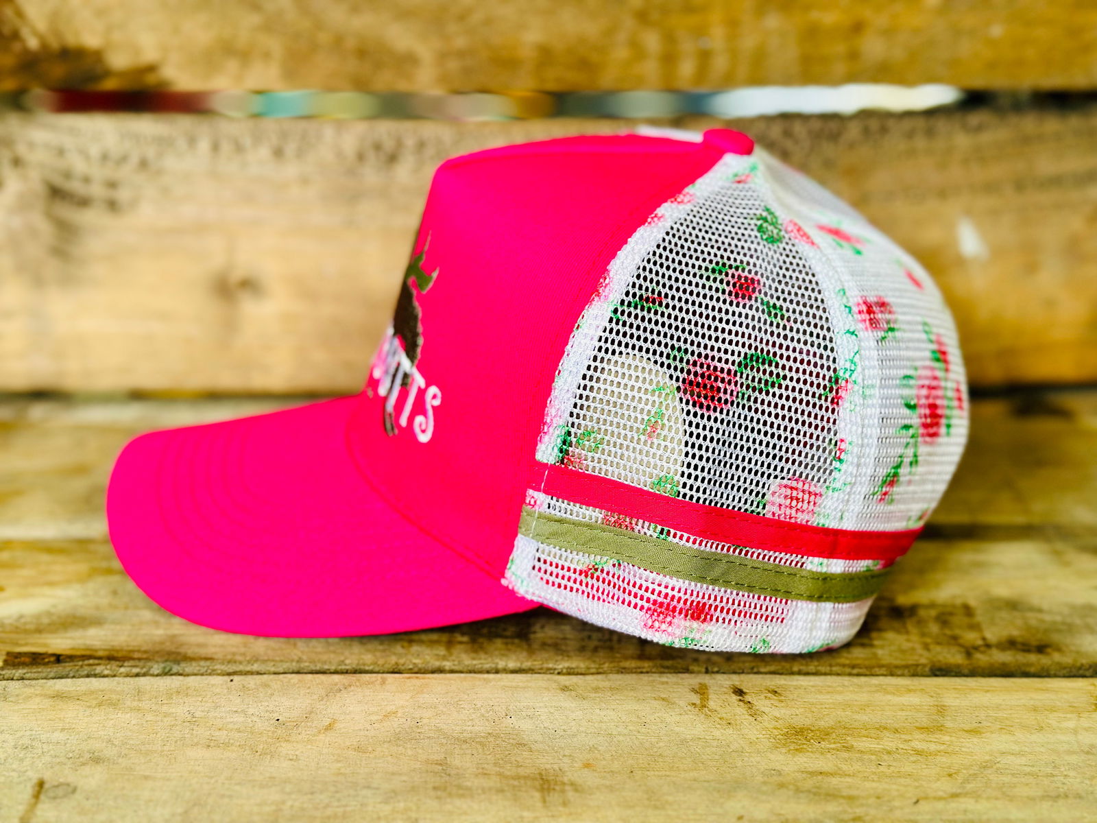 Dustybutts Trucker Cap // Hot Pink & Roses -  - Dustybutts Australia