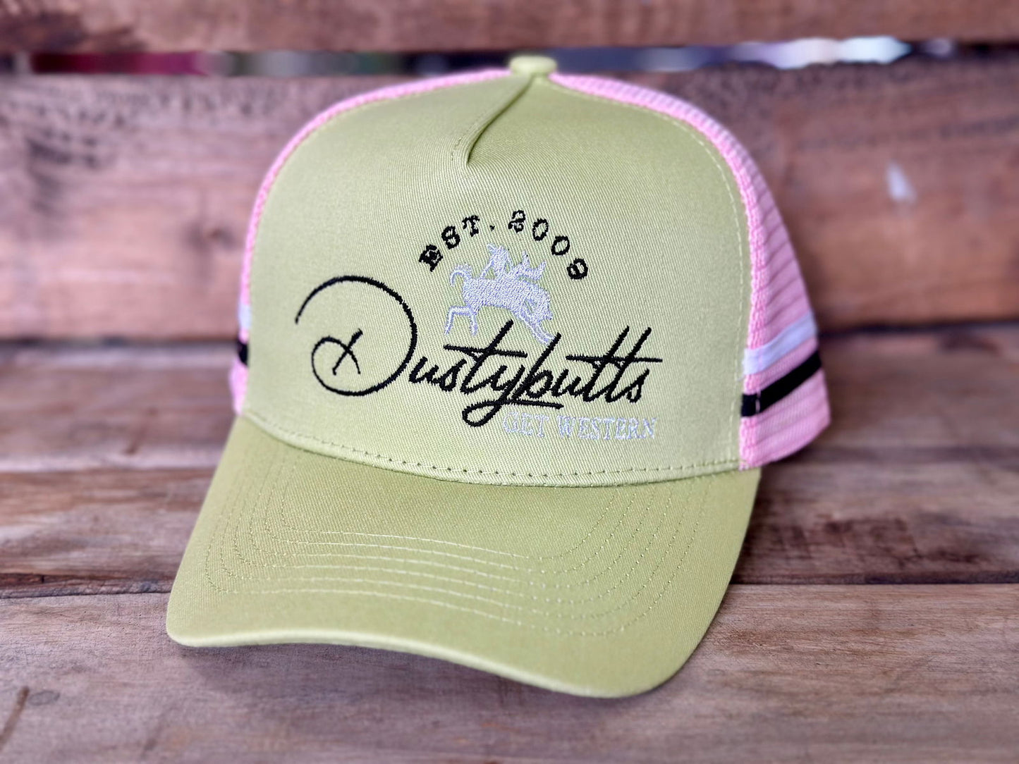 Dustybutts Trucker Cap // Lime & Pink -  - Dustybutts Australia