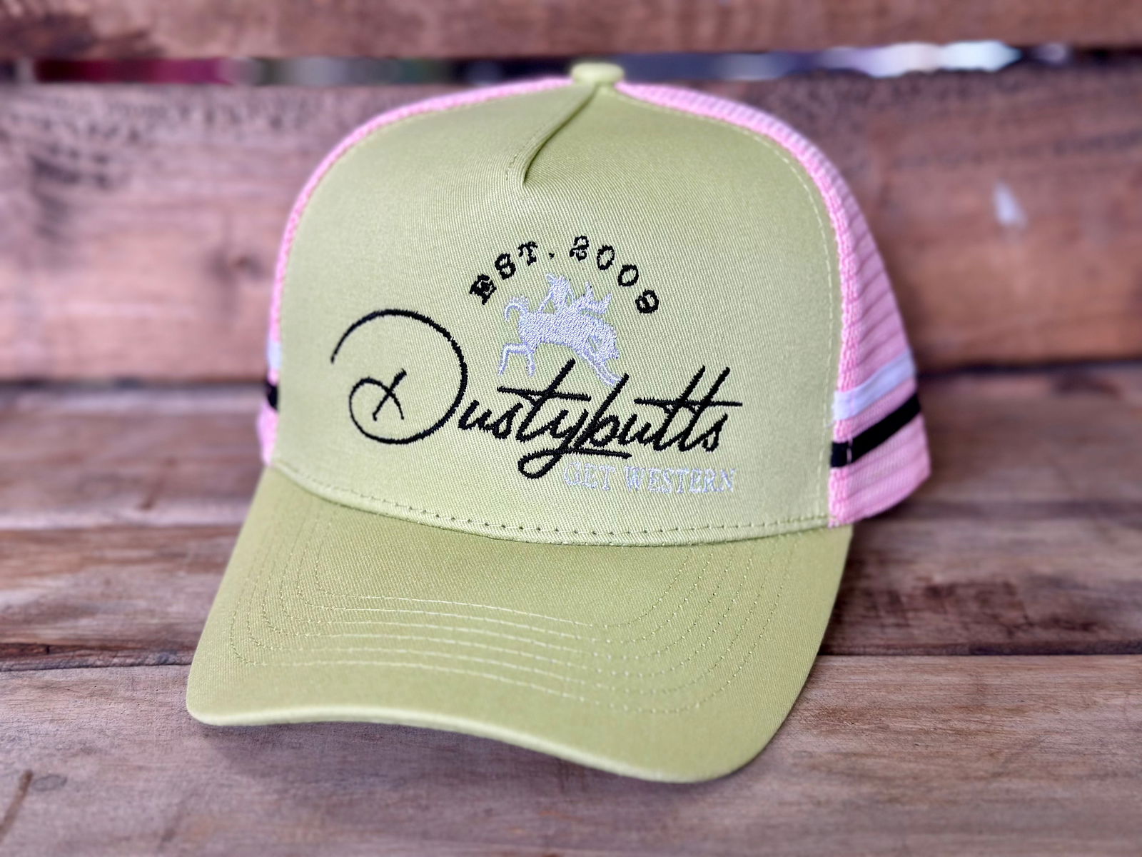 Dustybutts Trucker Cap // Lime & Pink -  - Dustybutts Australia