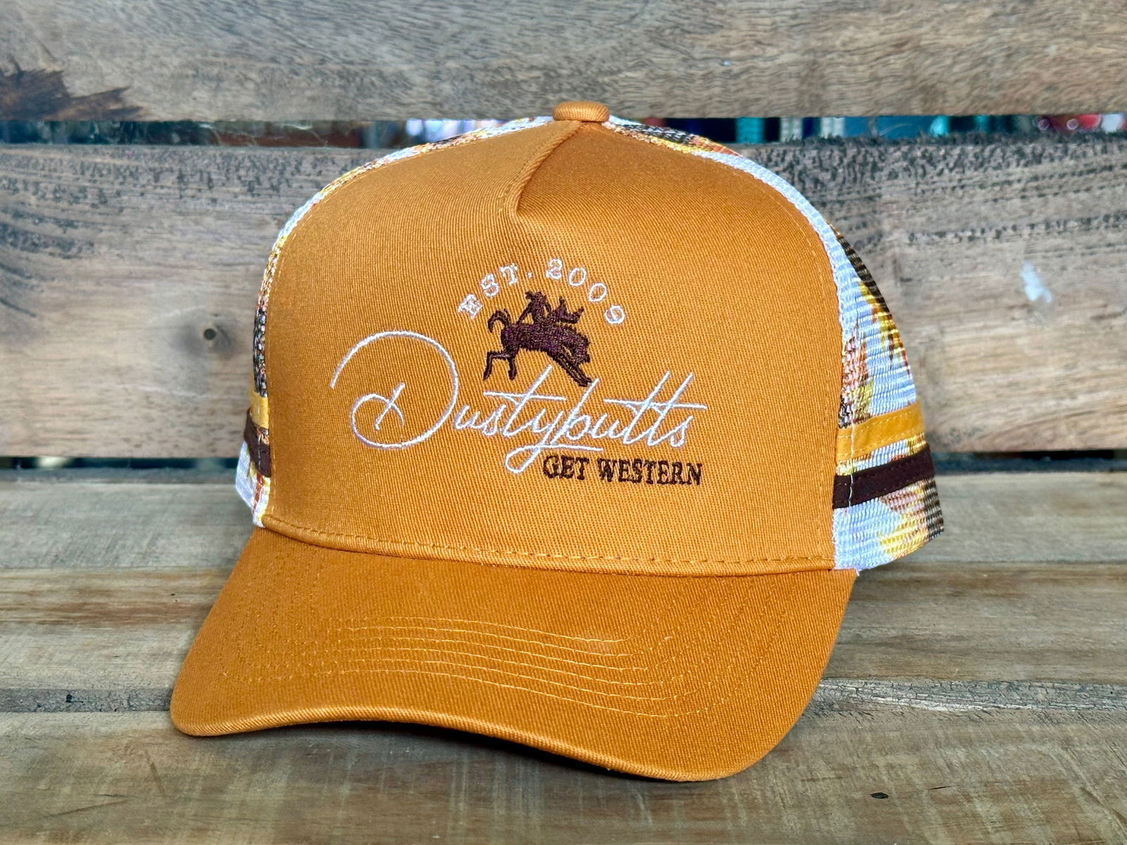 Dustybutts Trucker Cap // Mustard With Sunflowers - Dustybutts Australia