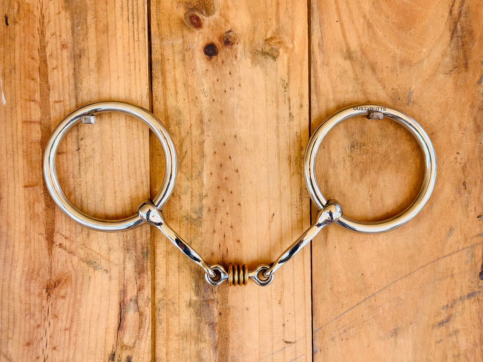 Dustybutts Weighted Loose Ring Three Piece Square Snaffle Bit - Dustybutts Australia