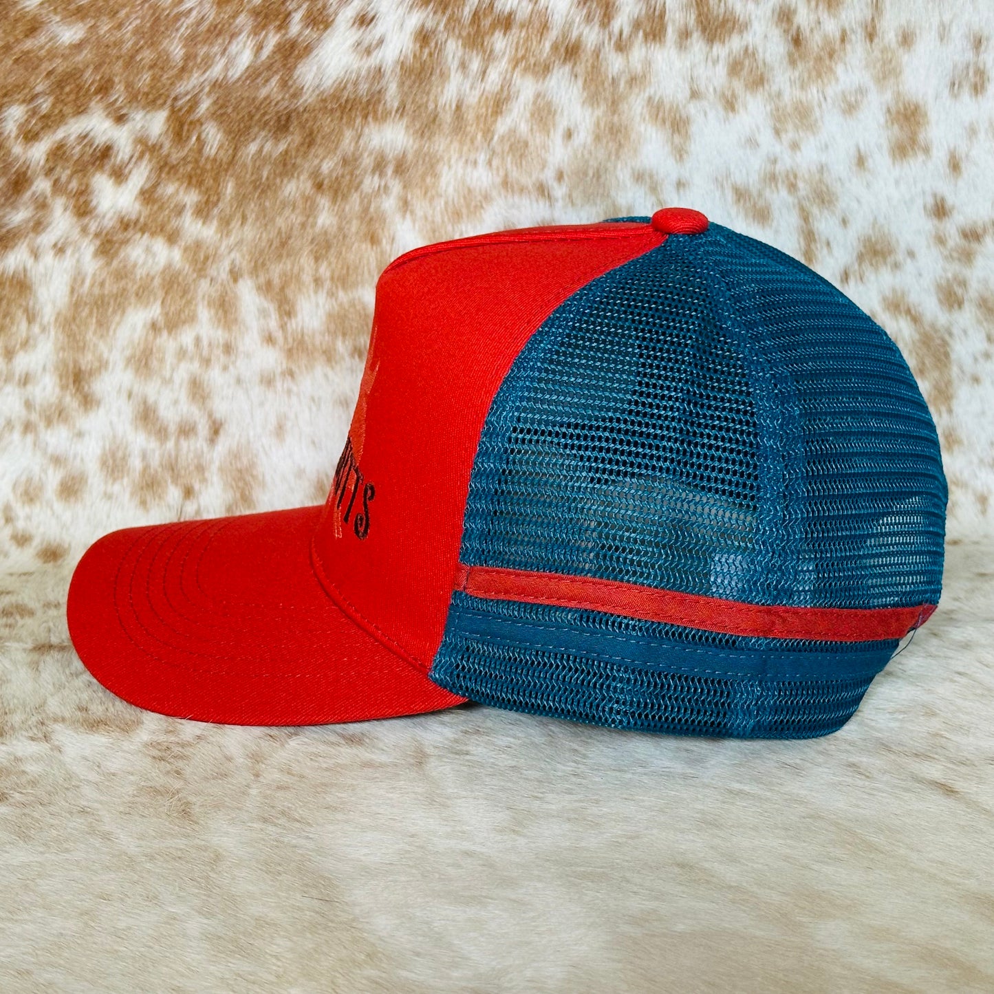 Dustybutts Trucker Cap // Red & Blue
